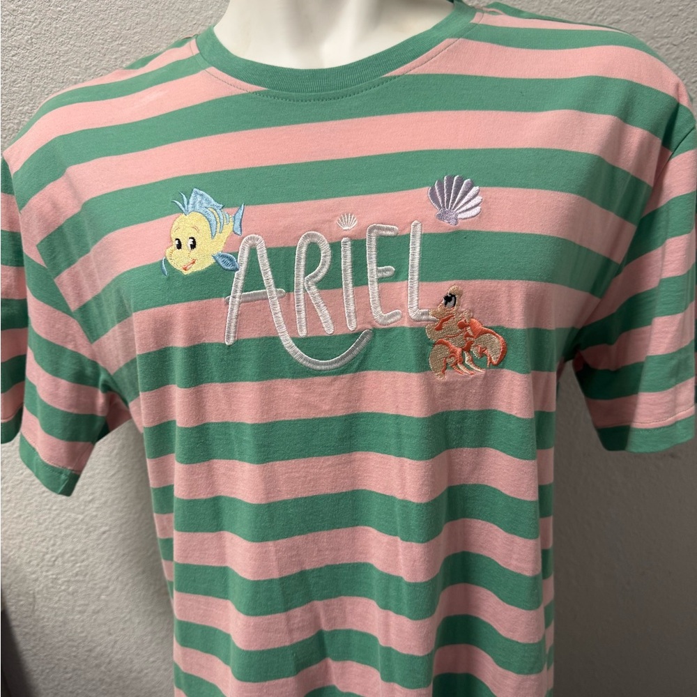 Disney Ariel Striped T-Shirt - Green and Pink